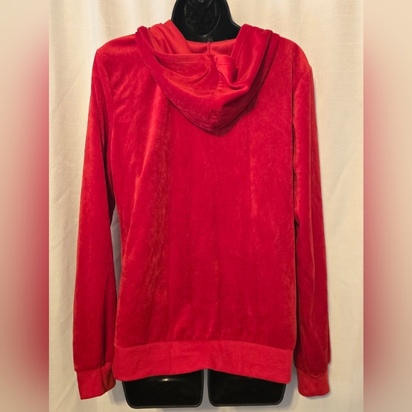 Y2K Hard Candy Red Velour Zip Up Hoodie - Picture 4 of 4